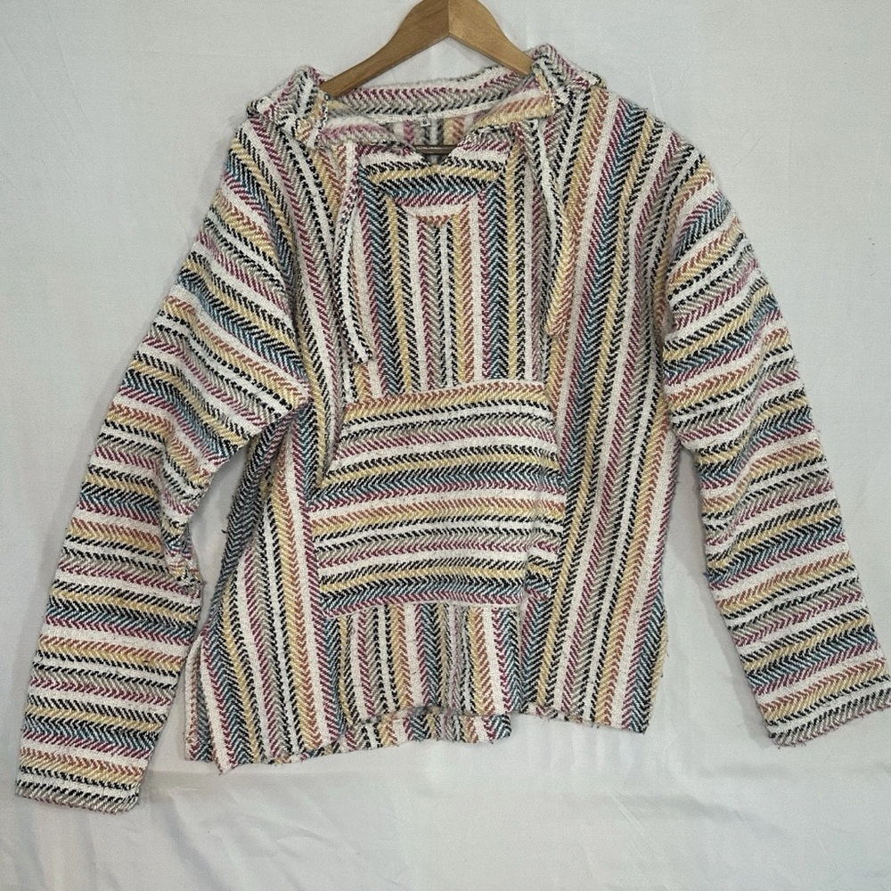 Multicolor Striped Women's Poncho